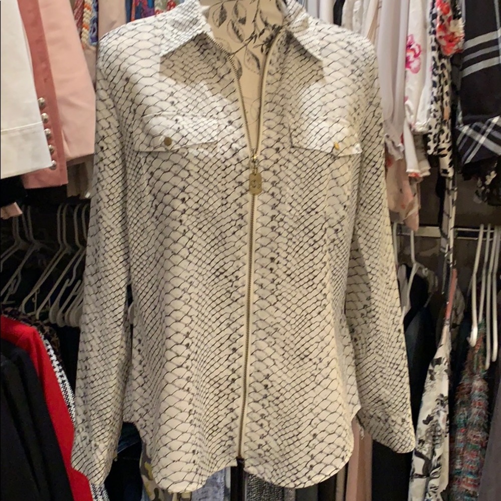 Michael Kors zip front blouse
